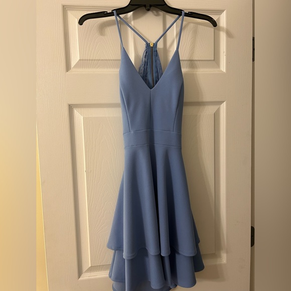 Blue lace back semi-formal dress - Picture 1 of 2